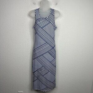 Lavish Alice Dress Womens UK14 Blue White Striped Boho Bodycon Summer Maxi